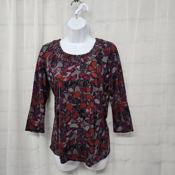 J. Jill Blouse Goth Grunge Gray Purple Casual Whimsigoth S - Picture 1 of 11
